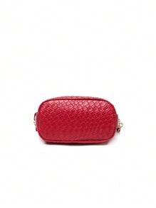 Nouveau sac fourre-tout pour femmes de forme de boîte à lunch avec design nuage tressé, sac à bandoulière carré décontracté rouge Ankula, petit sac à main polyvalent et à la mode - Rouge foncé - Voir 5