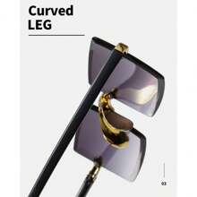 set 3piezas gafas de sol novedades  rectangular sin montura de moda para unisex - Multicolor - Ver 6