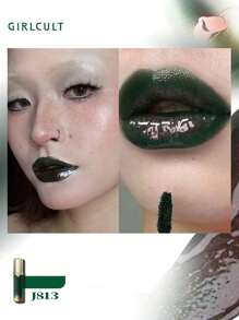 GIRLCULT Unreal Lip Gloss J813 Mandrake, Lipstick, Diamond Shiny Glitter Lip Gloss Green Color, Cosplay, Plumping, Lasting, High Shine Moisturizing, Sparkly Metallic Color Intense Shimmery Finish, Long Wears,GIFT - J813 Nhân sâm - Xem 2