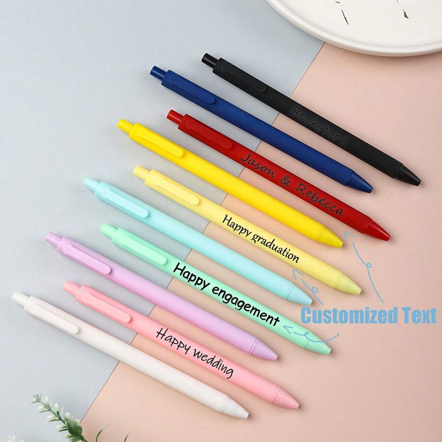 5pcs/10pcs/20pcs/30pcs/40pcs/50pcs Customized Ballpoint Pens, Personalized Engraved Business Ballpoint Pens, Personalized Ballpoint Pens With Names, Gifts For Men And Women, Office And School, Sophisticated, Modern, Colorful, High-Quality Customization, Unique Ideal Gifts For Him, Her, Family, Friends, Boyfriend, Girlfriend, Fathers, Mothers, Birthday, Valentine's Day, Mother's Day, Children's Day Back To School