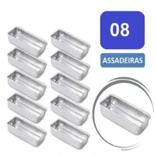 Kit 8 Formas De Pão Alta 26cm Mesmo Tamanho Assadeira Para Pão Caseiro N°2 em Alumínio Reforçado Polido