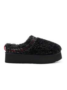 Women's Slipper Boots Short Ankle Platform Heighten Faux Fur Lining Snow Slippers Classic EVA Anti-Slip Outdoor Winter Furry Fuzzy Shoes For Valentine's Day Gift - màu đen - Xem 10