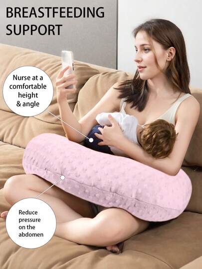 1pc Large Baby Nursing Pillow, Multifunctional Breastfeeding Pillow For Pregnant Women, Anti-Spit Milk Baby Cuddle Pillow, Soft Maternity Nursing Supplies, Upgraded Comfortable Nursing Pillow, Essential For Newborn Boys And Girls, Perfect Gift For All Seasons