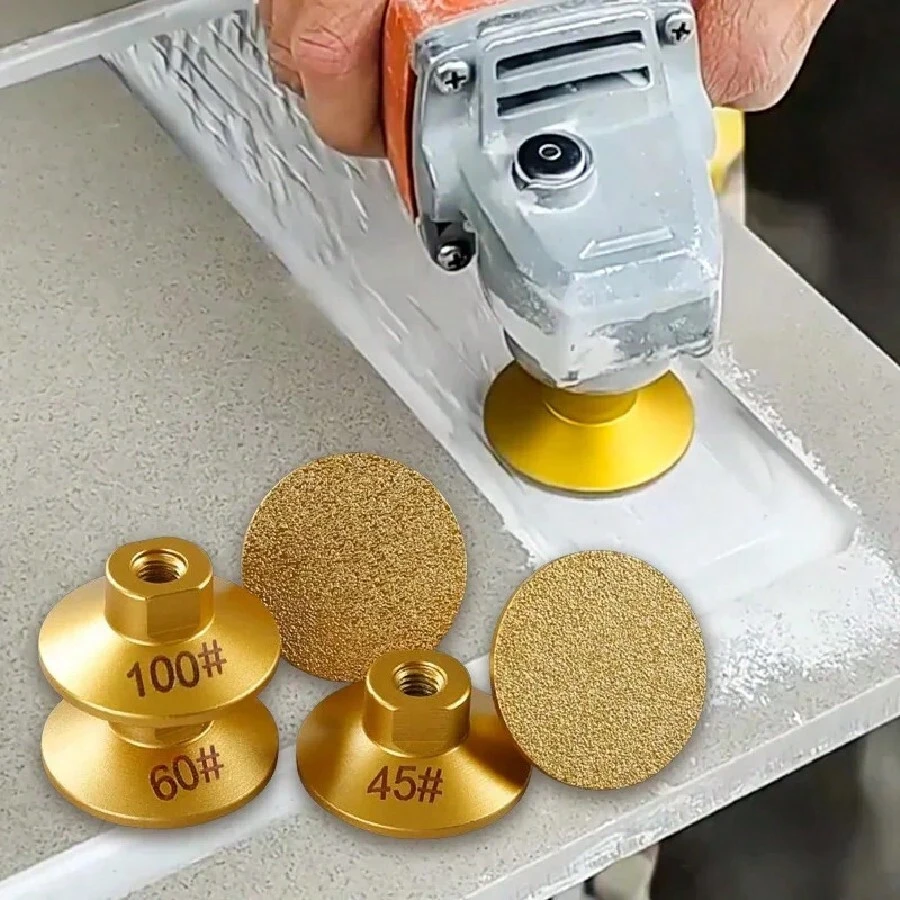 M14/M10 45Grit/60Grit/100Grit 焊接扁平磨头 磨料抛光石 大理石 石英 花岗岩 鹅卵石 研磨 锋利 高效抛光