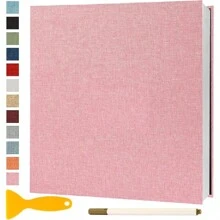 Álbum de fotos autoadhesivo con páginas magnéticas, para fotos de 4x6, 5x7, 8x10, libro de dibujo con bolígrafo metálico, adecuado para regalo, familia, boda, de 11x10.6 pulgadas, 40 páginas, color blanco