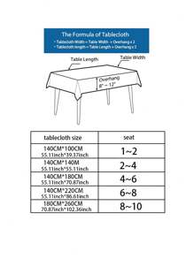 1pc Elegant French Minimalist Geometric Pattern Thickened Lace Edged Table Cloth, Decorative Tablecloth For Festivals - 米色 - 查看 2