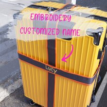 Personalised Cross Luggage Strap Suitcase Luggage Belt With Your Name / Text - Burnt Orange - View 3