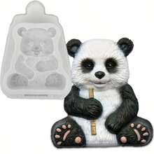 1 pieza Molde de silicona con diseño lindo de panda y bambú, herramienta para decorar pasteles de fondant, molde de silicona, molde para dulces, magdalenas, chocolates, accesorios de cocina, herramienta de hornear - Gris Claro - Ver 5