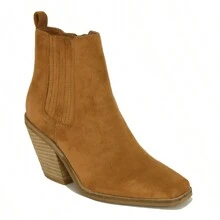 Western-Inspired Ankle Boot Chunky With Side Zipper - Camel - View 2