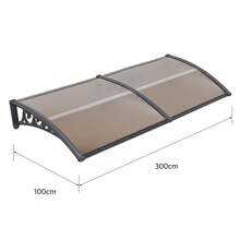 Auvent Marquise For Porte D'Entrée Panneaux En PC Structure En Aluminum - Brown - View 10