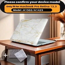 有 4 种大理石图案可供选择，并配有键盘保护膜。它与 MacBook Air Pro 保护套、13/14/15/16 英寸电脑保护套兼容，并配有键盘保护膜，A1370、A1534、A1502、A1707、A2337、A1932、A2179、A2338、A1706、A1708、A2681 塑料硬壳笔记本电脑保护套，黑色、蓝色大理石图案 A2485 A2442、A1466 A1369