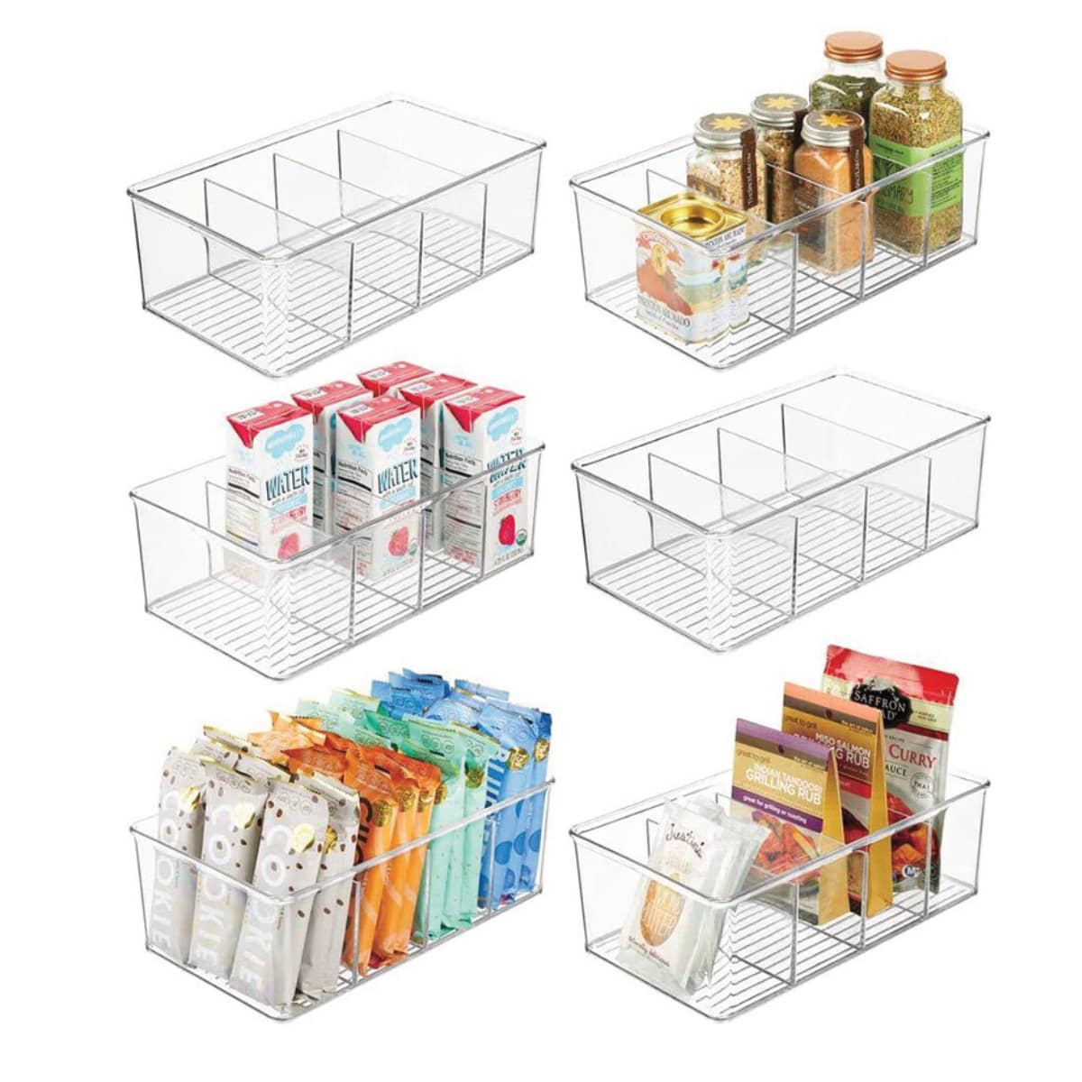 Vmingo Organizador Caja Almacenamiento Transparente Refrigerador Despensa Cocina Contenedor Alacena Separador