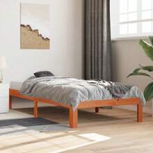 Solid Wood Pine Bed Frame Small Single Wax Brown 75x190 Cm No Mattress Included - Brown - View 1