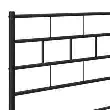 Black Metal Bed Frame With Headboard 75x190cm No Mattress Included Sturdy Design Modern Style - Black - View 7
