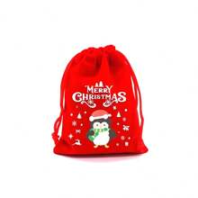 1 bolsa de regalo de Navidad - 1 pieza aleatoria de bolsa de regalo de franela con cordón, bolsa de embalaje de caramelos, 12 piezas (rojo) - Multicolor - Ver 17