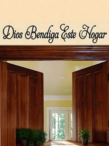 1 件上帝保佑圣经经文墙贴黑色文字励志短语墙贴适用于客厅卧室餐厅家居装饰自粘绘画，PVC 可移除防水贴花贴纸，贴纸，墙贴花，乙烯基贴花用于家居装饰，春季装饰品让您的家焕然一新，拉玛装饰贴纸