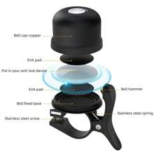 1pc Bicycle Bell AirTag Hidden Anti-Loss Tracker Anti-Theft Holder Locator Bike Bell - Multicolor - View 4