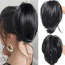 Synthetic Heat-Resistant Wig Hair Bun Messy Elastic Band Hair Bundle Coiffure Hairpiece Ladies Ponytail Scrunchy Clip Wig Christmas Holiday Wig