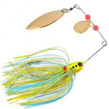 HENGJIA Bearded 鱼饵 16 克旋转诱饵 Buzzbait 渔具 3D 眼橡胶铅头钩带亮片适用于梭子鱼鲈鱼铅头钩 - 彩色 - 查看 5