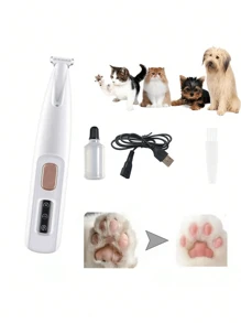 Professional Pet Grooming Scissors With LED Light -18mm Wide Blade, Battery/USB Power Supply, Rechargeable Lithium Polymer, Suitable For Dogs And Cats, Privacy And Private Parts Shaving Knife