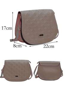 Bolsa Feminina Pequena com Alça Ajustável Envio Modelo Aleatório Sem Divisória - Marrom Claro - Visão 5