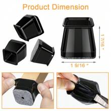 16pcs Chair Leg Floor Protectors Premium Clear/Black For Hardwood Floors - Polished Metal Finish, Durable Furniture Feet Covers With Felt Pads & Rubber Caps, 4 Sizes Available