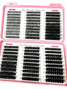 570/60簇浓密8D蓬松纤长假睫毛，0.07mm D卷度，30D-100D/10-18mm混合长度貂毛单根假睫毛，自然柔软，适合任何妆容。睫毛簇，单根假睫毛，假睫毛 - D - 查看 3