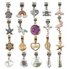 15/20pcs Mixed Antique Silver Alloy European Style Pendant Bracelet Spacer Charm DIY Pendant For Bracelet Necklace Jewelry Making Crafts Accessories Jewelry Supplies - Silver - View 14
