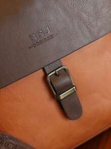 BOSHIJIE 1 件新款男士 PU 皮包，韩版户外休闲商务斜挎包男士包男士礼物圣诞礼物男士侧包男士斜挎包斜挎包旅行必备品爸爸礼物男朋友礼物男士包冬季复古包复古度假手提包流浪包挎包情人节假期必备露营贴纸夏季返校 - 彩色 - 查看 10