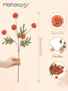 1/3/5Pcs/Pack Artificial Flowers 5 Head Dandelion False Flower Small Thorn Ball Hydrangea Simulation Plant Artificial Silk Ball Chrysanthemums, Thanksgiving Halloween Harvest Decor, Home Decor, Room Decor, Wedding Decor