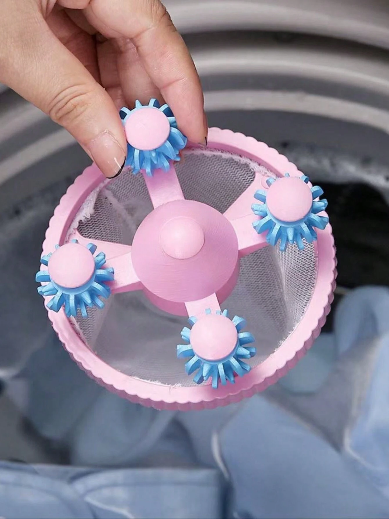 Filtre à peluches de machine à laver, sac en filet réutilisable universel pour récupérer les