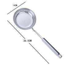 Useful Stainless Steel Hot Pot Filter Mesh Percolator Spoon Frying Scoop Long Handle Colander - Silver - View 16