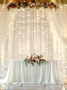 Bộ rèm cửa màu sâm panh và dây đèn, băng rôn vải mỏng trang trí hoàn hảo cho tiệc sinh nhật, đám cưới, tiệc năm mới 2025, tường nền phòng, bao gồm 2 chiếc vải mỏng 150*215cm, 1 dây đèn ấm 300cm 300 bóng LED, đèn dây rèm cửa dùng nguồn USB, điều khiển từ xa 8 chế độ chiếu sáng và 10 kẹp rèm cửa - Rượu sâm banh - Xem 8