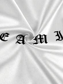 Camiseta de manga corta casual con cuello redondo para hombre, con estampado de letra y floral - Multicolor - Ver 7