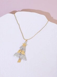 Dây chuyền mặt hình cây thông Noel, Thiết kế sáng tạo thời trang dành cho phụ nữ, Phụ kiện trang phục dự tiệc, Quà tặng Giáng sinh - Nhiều màu - Xem 3