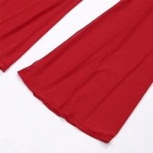 Women See-Through Pants Bikini Cover Up Mesh Ruffle Bottoms Plus Size Loose Long Trousers Beachwear Swimwear Swimsuit - Red - View 4
