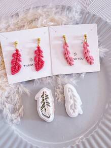 2 piezas Cortadores de arcilla con plumas | Cortadores de arcilla estilo bohemio | Cortadores de pendientes para San Valentín | Cortadores de arcilla con relieve detallado | Cortadores de arcilla para hacer joyas