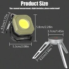1pc High Bright LED Mini Camping Light Rechargeable 5 Modes Flashlight With Strong Magnet Hook Outdoor Waterproof Emergency Lantern - White Light - View 10