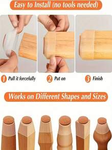 20 Pack Large Non-Slip Chair Feet Covers With Felt - Clear Silicone Floor Protectors For Restaurants, Hotels And Cafes - Multicolor - View 5