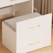 3 In 1 Vanity Desk With Open Top Mirror,Small Make Up Vanity Set With Visible Glass Desktop,Compact Makeup Vanity With 3 Drawers,Dressing Table For Bedroom - 白色 - 查看 9