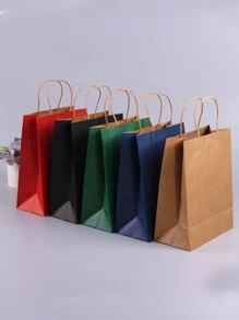 4/10 件黑色礼品袋，带手柄纸质礼品袋，圣诞礼品袋，中号礼品袋批发，小型企业纸袋，购物袋，零售袋，派对袋，糖果袋，8.2x10 英寸 - 彩色 - 查看 7