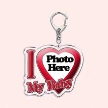 Personalized Keychain With Text "I Love My Boyfriend/Girlfriend/Wife/Hubby/Hot Mama/Dad/King/Queen/Idol/Baby/Family" As Gift - Multicolor - View 14