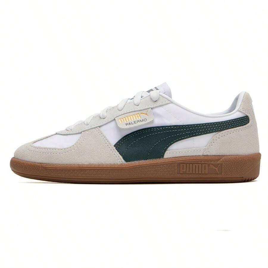 Puma Palermo Summer Nylon 男鞋女鞋 運動鞋休閒鞋低筒時尚德訓鞋潮流情侶板鞋399341-05 - 彪馬白-松木綠-金色 - 查看 1