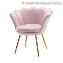 WAHSON OFFICE CHAIRS 1PC Wahson Velvet Armchair Armchair With Gold Legs, Comfortable Bedroom Armchair Relax Chair For Living Room/Bedroom - Màu Hồng baby - Xem 6