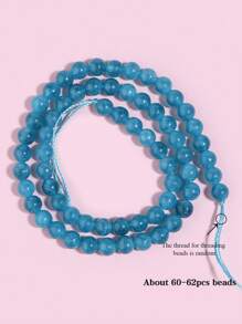 1pc Natural Blue Apatite Stone Beads Round Gemstone Loose Spacer Beads For Jewelry Making DIY Bracelet Necklace Accessories 6/8/10mm - Blue - View 11