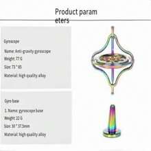 Metal Gyroscope Anti-Gravity Decompression Toy, Rotational Blackmagic Technology Balance Mechanism - Multicolor - View 2