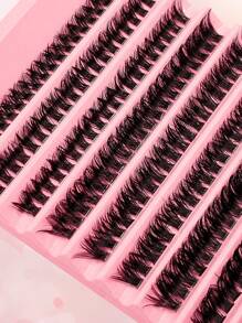 200 Clusters 50D Faux Mink Individual Lash Extensions, D Curl Mixed Lengths 8-16mm, Ultra-Light Fibers, Suitable For All Eye Shapes, Long-Lasting, Perfect For DIY Lash Makeup, Creates 3D Stereo Look - Black - View 3