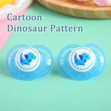 2个/1个卡通动物硅胶奶嘴，可爱印花奶嘴带防尘罩，方便旅行