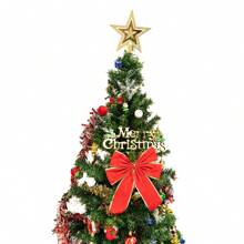 5ft Artificial Christmas Tree With LED Energy-Saving Lights, Including 109 Pendant Tree Skirts And Guardrails - màu xanh lá - Xem 1