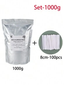 250g/500g/1000g Perlas de cera recargables, adecuadas para hacer velas, núcleos de velas, cera de flor de hielo, velas de perlas DIY, reutilizables. - Blanco - Ver 14